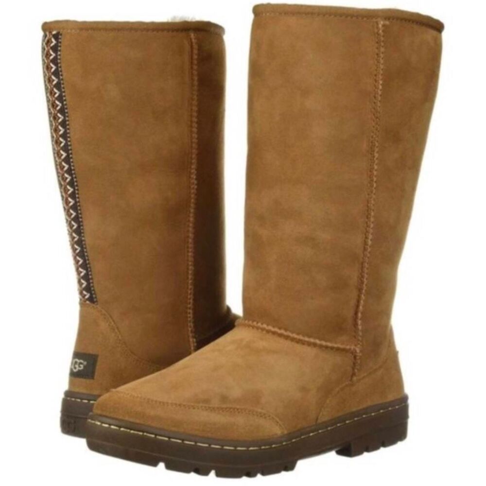 UGG Tall Chestnut Suede Winter Boots